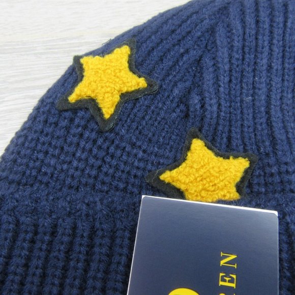 Polo Ralph Lauren Patch RL Tiger Navy Blue Skull Beanie Cap One Size NEW - Picture 6 of 10